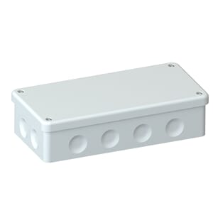 Koblingsboks hvit IP65 m/strekk. 180x88x47
