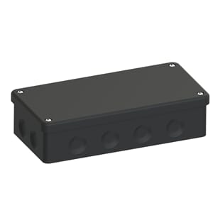 Koblingsboks sort IP65 m/strekk. 180x88x47