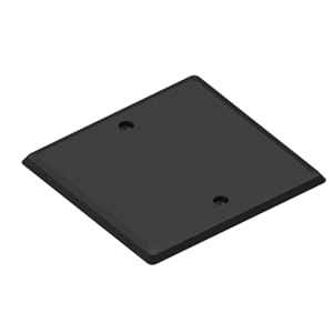 Vegglokk enkel sort 71mm firkantet for veggboks