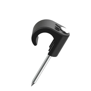 Cable clips 7-10 Black UV resistant with stainless steel nai