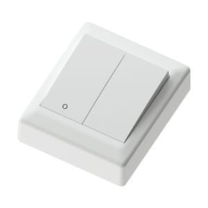 Bryter påvegg 10A/2+1  polarhvit IP20