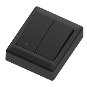 Bryter påvegg 10A/2+1  sort IP20