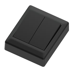 Bryter påvegg 16A/1+1 sort IP20