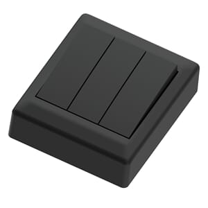 Bryter påvegg 16A/1+1+1 Sort IP20