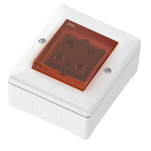 Bryter med lys IP55 2pol 16A/2 polarhvit