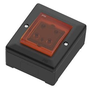 Bryter med lys IP55 2pol 16A/2 sort