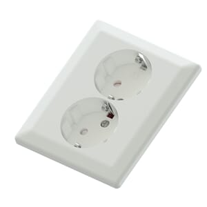 Dobbel stikk. innfelt lav polarhvit 16A/j