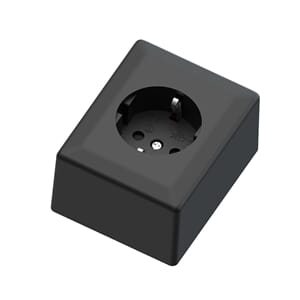 Enkel stikk. på vegg sort 16A/j