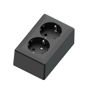 Dobbel stikk  på vegg sort 16A/j