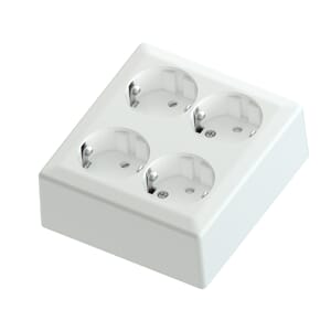 4 veis stikk på vegg 16A/J polarhvit