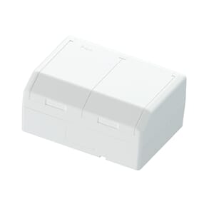 Dobbel stikk IP44 med klapplokk 16A/j hvit