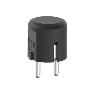 Støpsel 16A m/ side sort IP20